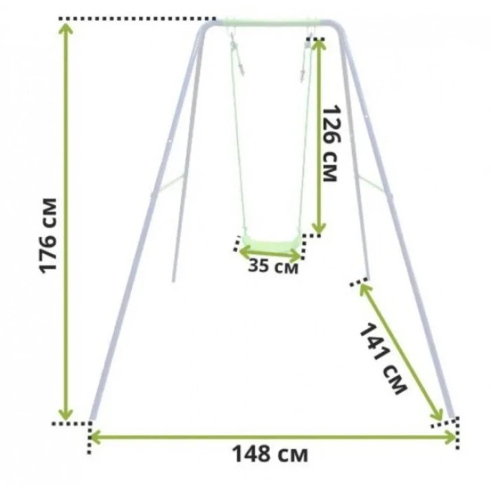 Качели детские уличные металлические Spoko SP-S01 сине-зеленые