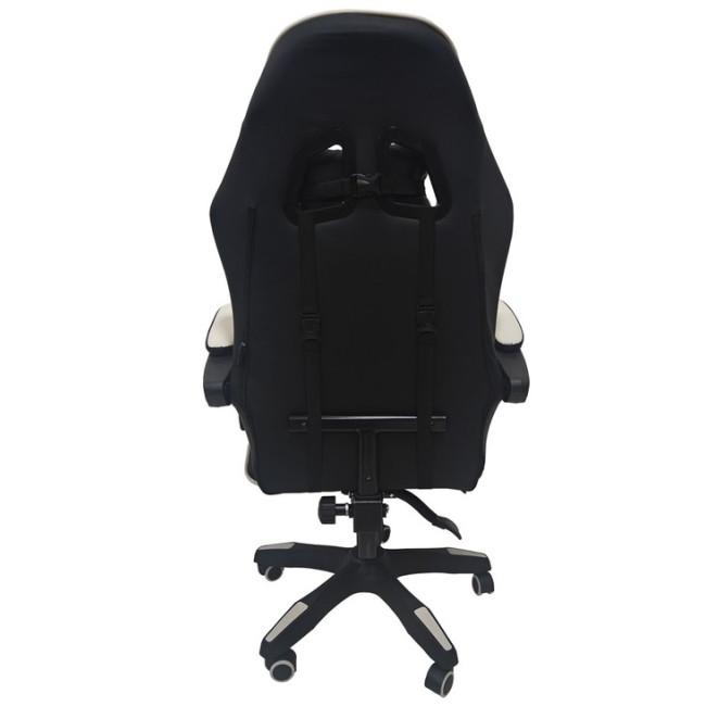 Кресло геймерское Bonro B-945 белое с подставкой для ног