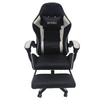 Кресло геймерское Bonro B-945 белое с подставкой для ног