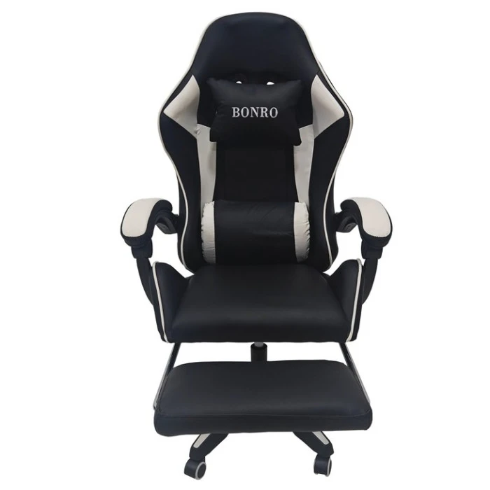Крісло геймерське Bonro B-945 біле з підставкою для ніг