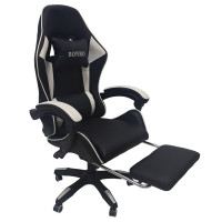 Кресло геймерское Bonro B-945 белое с подставкой для ног