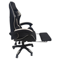 Кресло геймерское Bonro B-945 белое с подставкой для ног