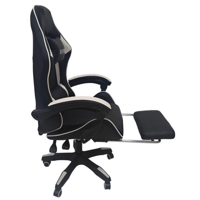 Кресло геймерское Bonro B-945 белое с подставкой для ног