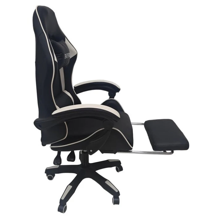 Крісло геймерське Bonro B-945 біле з підставкою для ніг