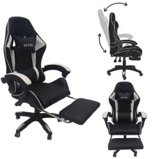 Крісло геймерське Bonro B-945 біле з підставкою для ніг