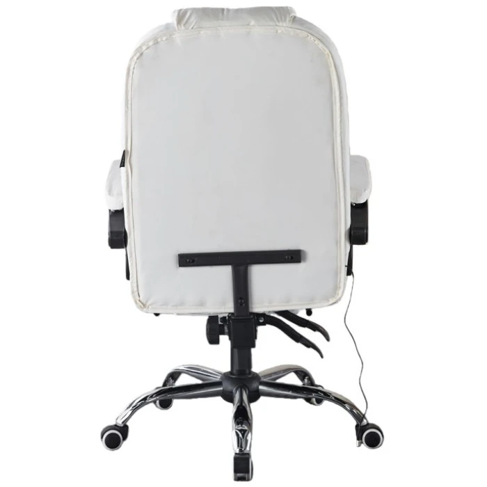 Крісло офісне з масажем та підставкою для ніг Bonro B-6071 біле