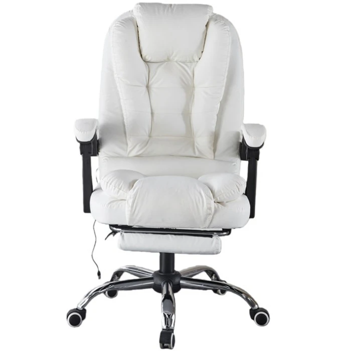 Крісло офісне з масажем та підставкою для ніг Bonro B-6071 біле