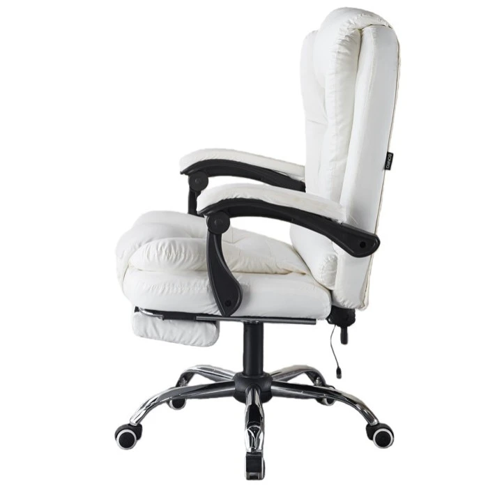 Крісло офісне з масажем та підставкою для ніг Bonro B-6071 біле
