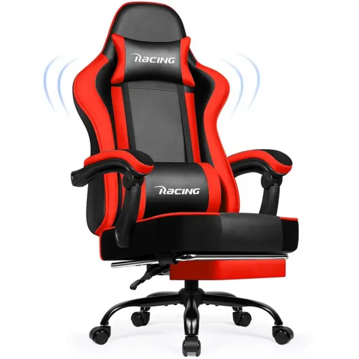 Кресло офисное с подставкой для ног Bonro Racing B-059 красное