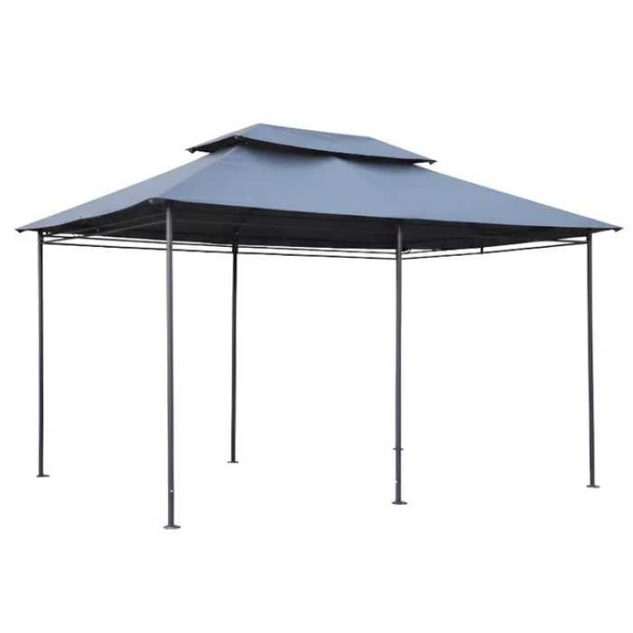 Садовый павильон беседка 3х4 м с москитной сеткой Bonro B-1026 серый