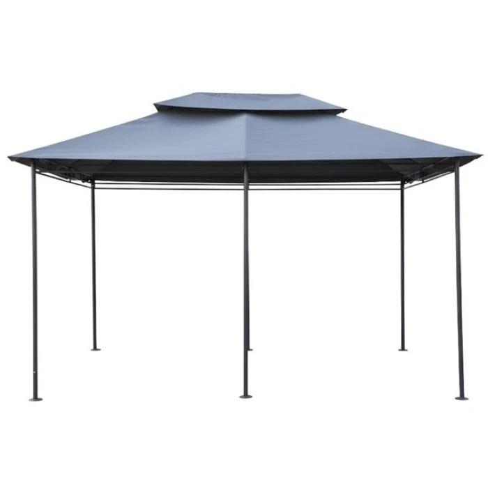 Садовый павильон беседка 3х4 м с москитной сеткой Bonro B-1026 серый