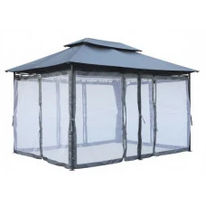 Садовый павильон беседка 3х4 м с москитной сеткой Bonro B-1026 серый