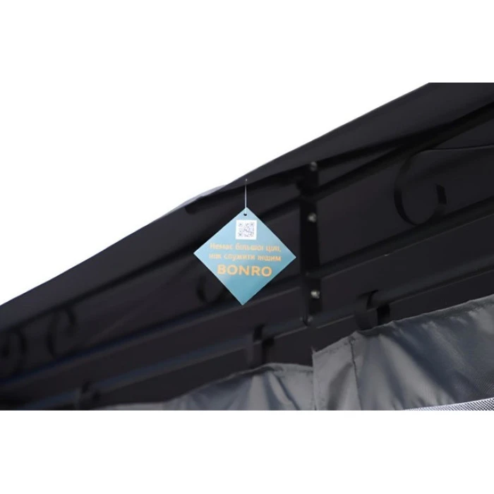 Садовый павильон беседка 3х4 м с москитной сеткой Bonro B-1026 серый