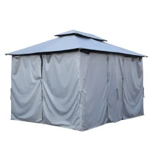 Садовый павильон беседка 3х4 м с москитной сеткой Bonro B-1026 серый
