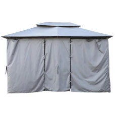 Садовый павильон беседка 3х4 м с москитной сеткой Bonro B-1026 серый