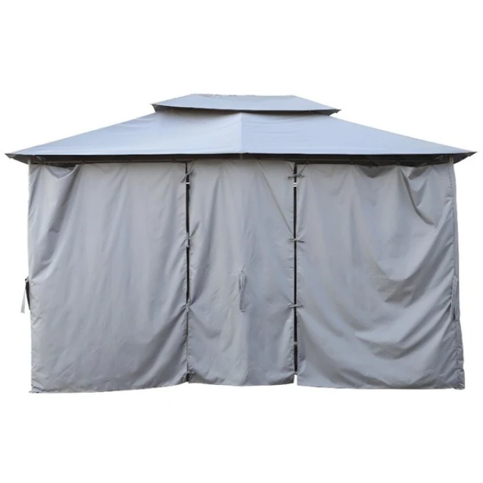 Садовый павильон беседка 3х4 м с москитной сеткой Bonro B-1026 серый