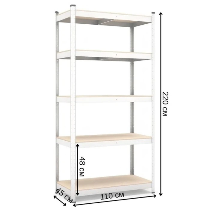 Стеллаж металлический для кладовки кладовой подвала 5 полок 220х110х45 Siker G2211