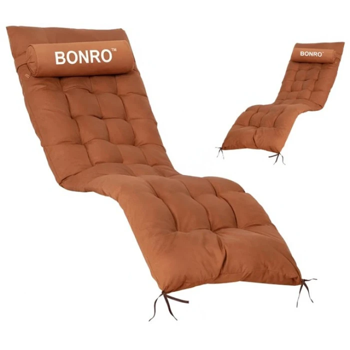 Подушка матрац для шезлонга 155х55х5 Bonro B-02 коричнева