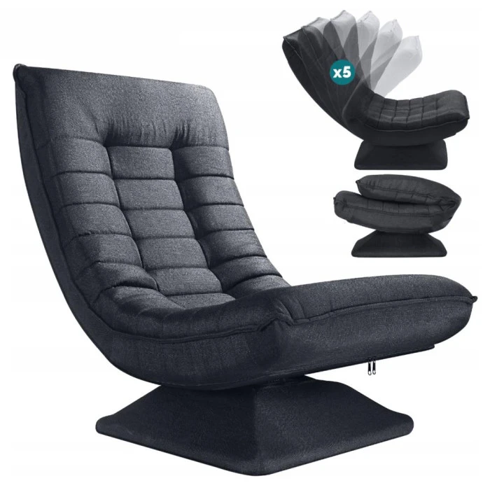 Крісло обертове розкладне Bonro B-500 чорне