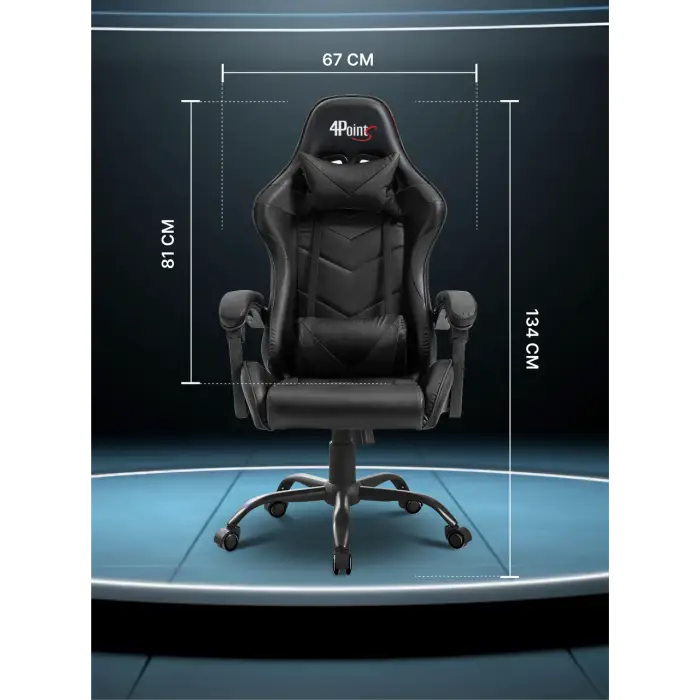 Геймерское компьютерное игровое кресло с подушками 4P® TEMPO с металлической основой раскладное Черный