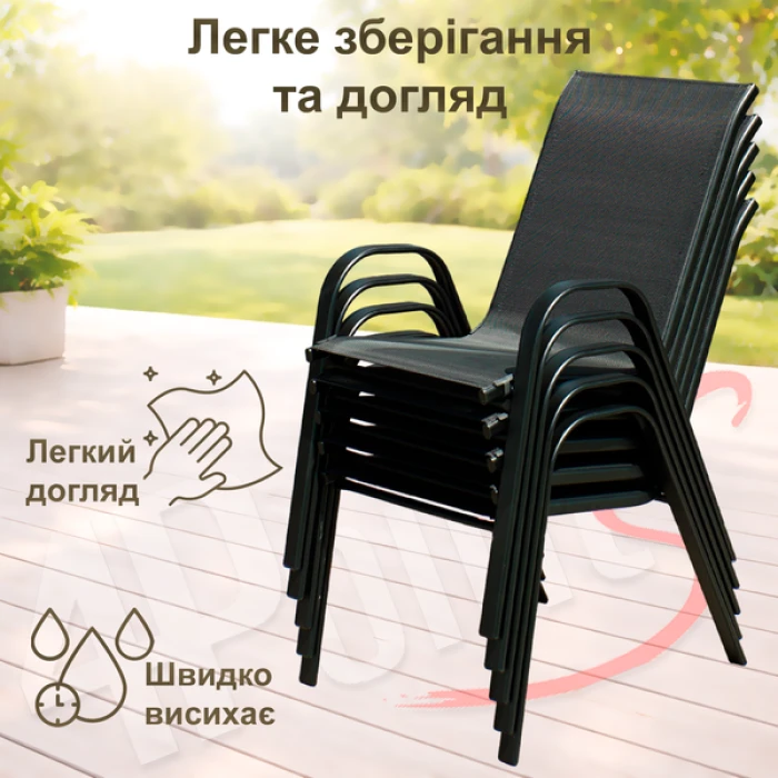 Комплект садових меблів 4Points Grado-2 з квадратним столом 60х60х70см, Коричневий