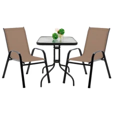 Комплект садових меблів 4Points Grado-2 з квадратним столом 60х60х70см, Коричневий
