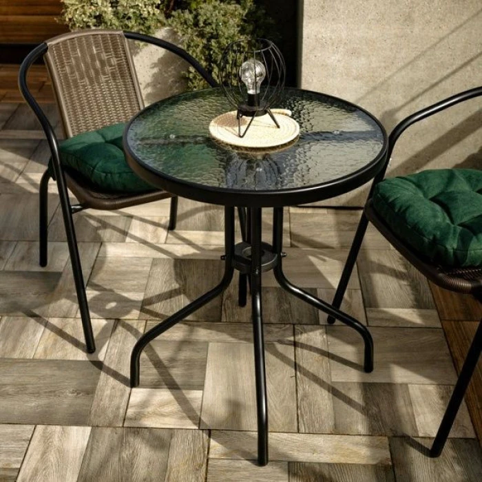 Комплект садових меблів 4Points Bari-2 круглий стіл 60см, Коричневий