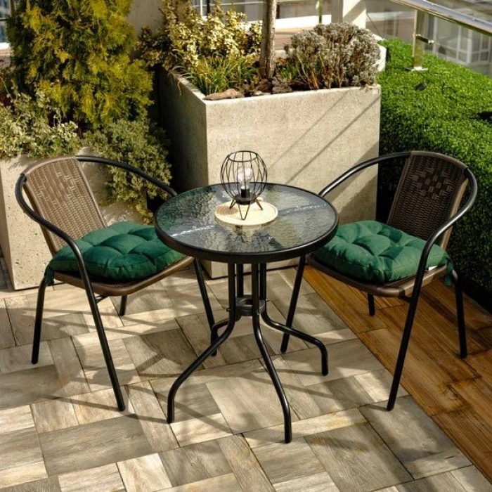 Комплект садових меблів 4Points Bari-2 круглий стіл 60см, Коричневий