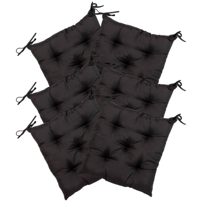 Комплект 6шт. Подушка на стул Fibra 40х40см, Черный