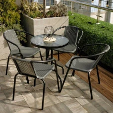 Комплект садовой мебели 4Points Bari-4 круглый стол 60см, Серый