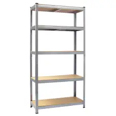 Стеллаж 4Р StrongShelf 150X70X30см оцинкованный 5 полок МДФ общая нагрузка до 750 кг для склада кладовой гараж