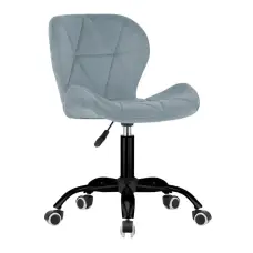 Крісло комп'ютерне на колесах 4Points Diamond стілець офісний велюровий металева основа для майстра персоналу офісу дому Сірий