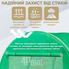 Брезент плівка для теплиці парника 4Points 6 м2 якісна 3-х шарова армована міцна армована міцна