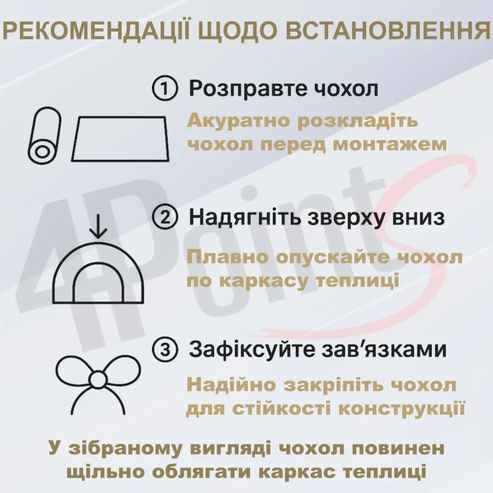 Брезент плівка для теплиці парника 4Points 6 м2 якісна 3-х шарова армована міцна армована міцна