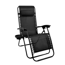 Шезлонг 4P Flex з підстаканником, Чорний
