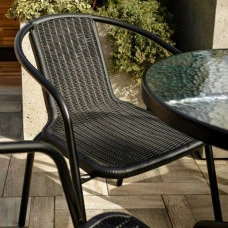 Комплект садових меблів 4Points Bari-4 круглий стіл 60см, Чорний