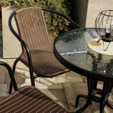Комплект садових меблів 4Points Bari-4 круглий стіл 60см, Коричневий