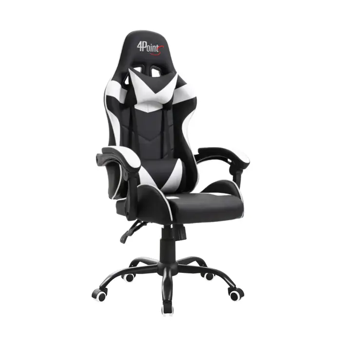 Геймерское компьютерное игровое кресло с подушками 4P® TEMPO с металлической основой раскладное Белый