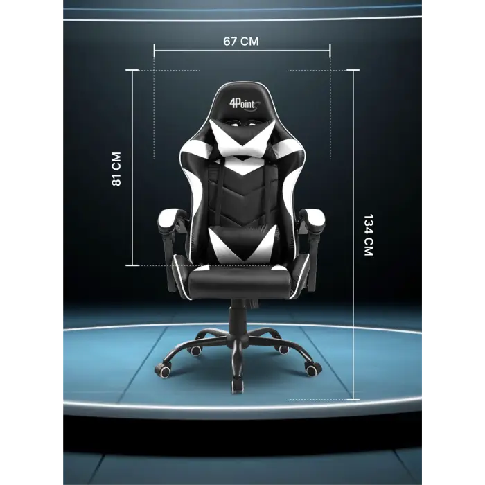 Геймерское компьютерное игровое кресло с подушками 4P® TEMPO с металлической основой раскладное Белый