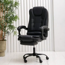 Комп'ютерне крісло до 150кг DEXON OPTIMA з екошкіри зручне посилене офісне крісло керівника директора для кабінету офісу будинку Ч