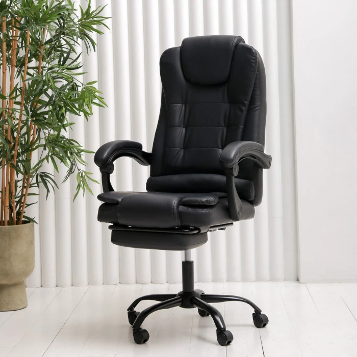 Комп'ютерне крісло до 150кг DEXON OPTIMA з екошкіри зручне посилене офісне крісло керівника директора для кабінету офісу будинку Ч