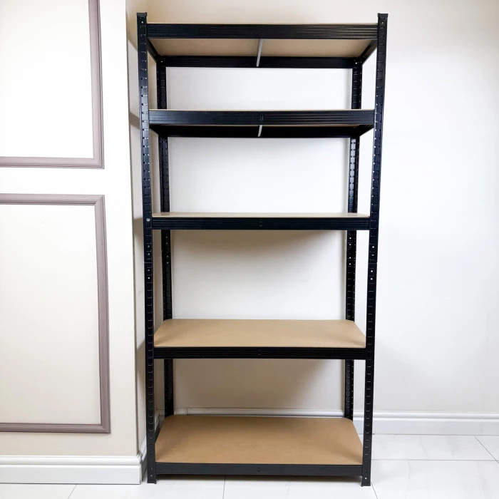 Стелаж 4Р StrongShelf 180х90х30см чорний 5 полиць МДФ загальне навантаження до 875 кг для складу гараж