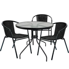 Комплект садовой мебели 4Points Lerici-3 круглый стол 80см, Черный
