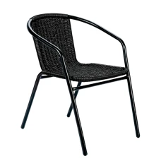 Кресло садовое 4Points Garda ротанг плетеный, черный