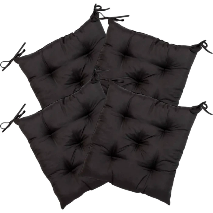 Комплект 4шт. Подушка на стул Fibra 40х40см, Черный