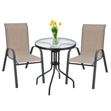 Комплект садових меблів 4Points Udine - 2 з круглим столом 60см, Коричневий