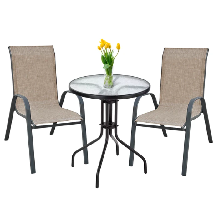 Комплект садових меблів 4Points Udine - 2 з круглим столом 60см, Коричневий