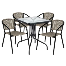 Комплект садових меблів 4Points Riva-4 з квадратним столом 60х60х70см, Сірий