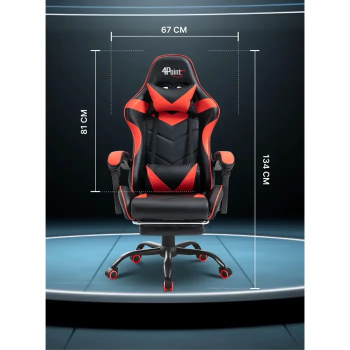 Геймерское компьютерное игровое кресло с подушками 4P® TEMPO с металлической основой подставкой раскладное