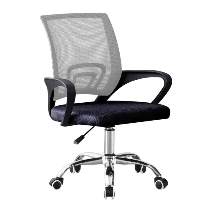 Кресло компьютерное на колесах 4Points Aero стул офисный из сетки ткани хромированная основа для работы офиса дома Серый
